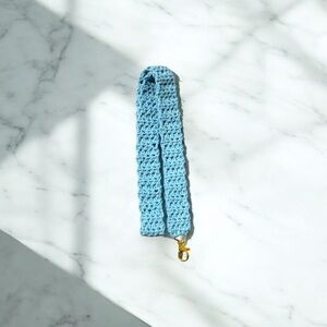 Handmade Blue Crochet Lanyard Keychain